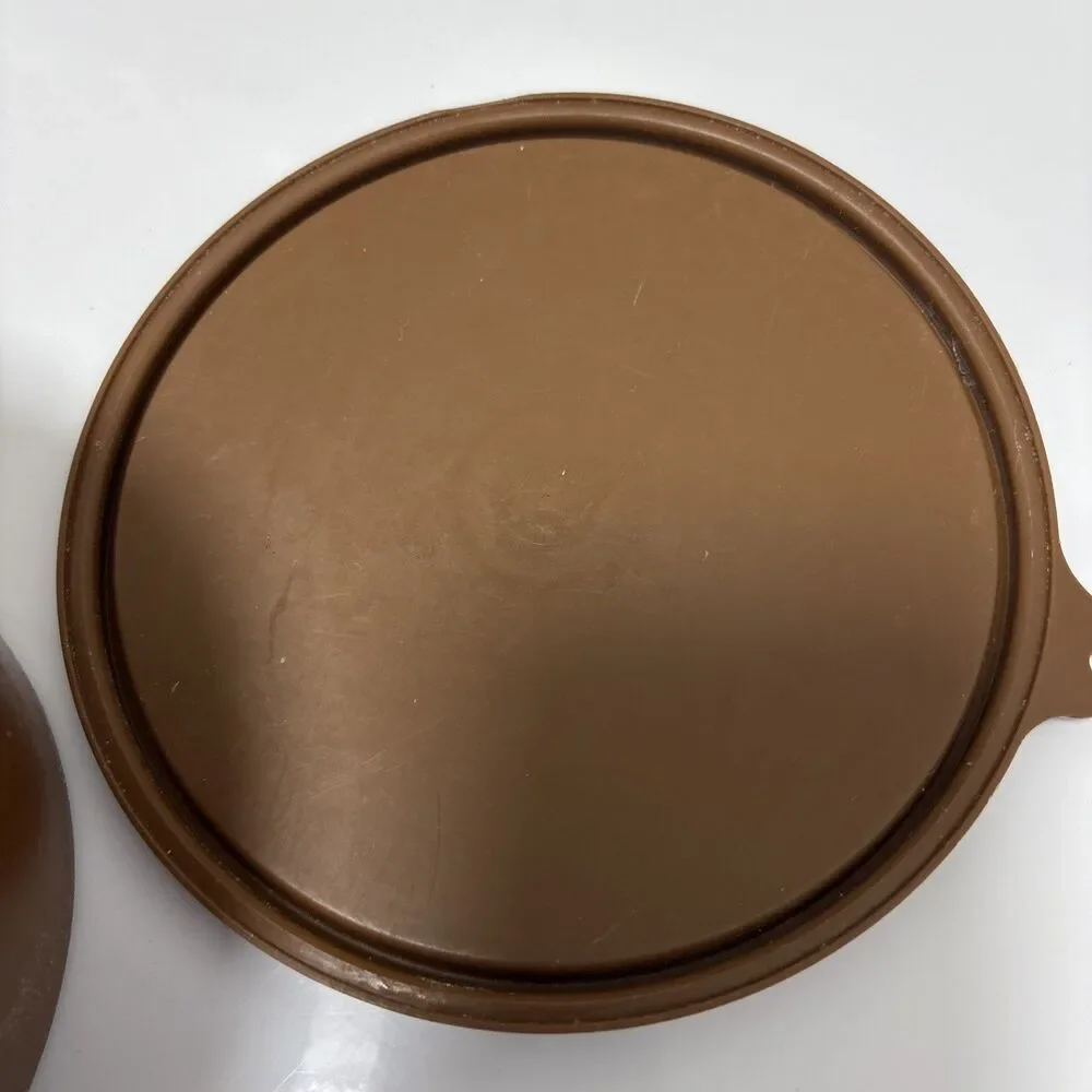 Vintage Tupperware Brown Coffee Canister with Lid – 1970s Retro Kitchen Storage